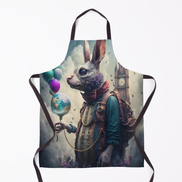 Item preview, Environmentalist Rabbit celebrating Earth Day - surrealist AI Generated Art designed and sold by Flowsaiartshop.