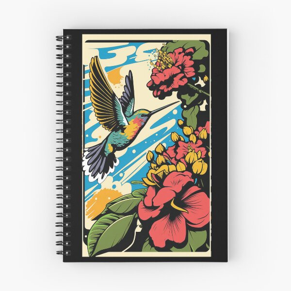 Item preview, Hummingbird Vibrant Tropical Flower Tall Retro Vintage Digital Pop Art Portrait 2 designed and sold by arthouseflunky.