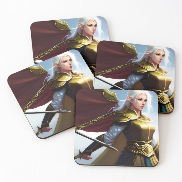 Item preview, Elven Warrior: An elven warrior standing upon a high mountain range ready for battle. designed and sold by FigjamDesigns.