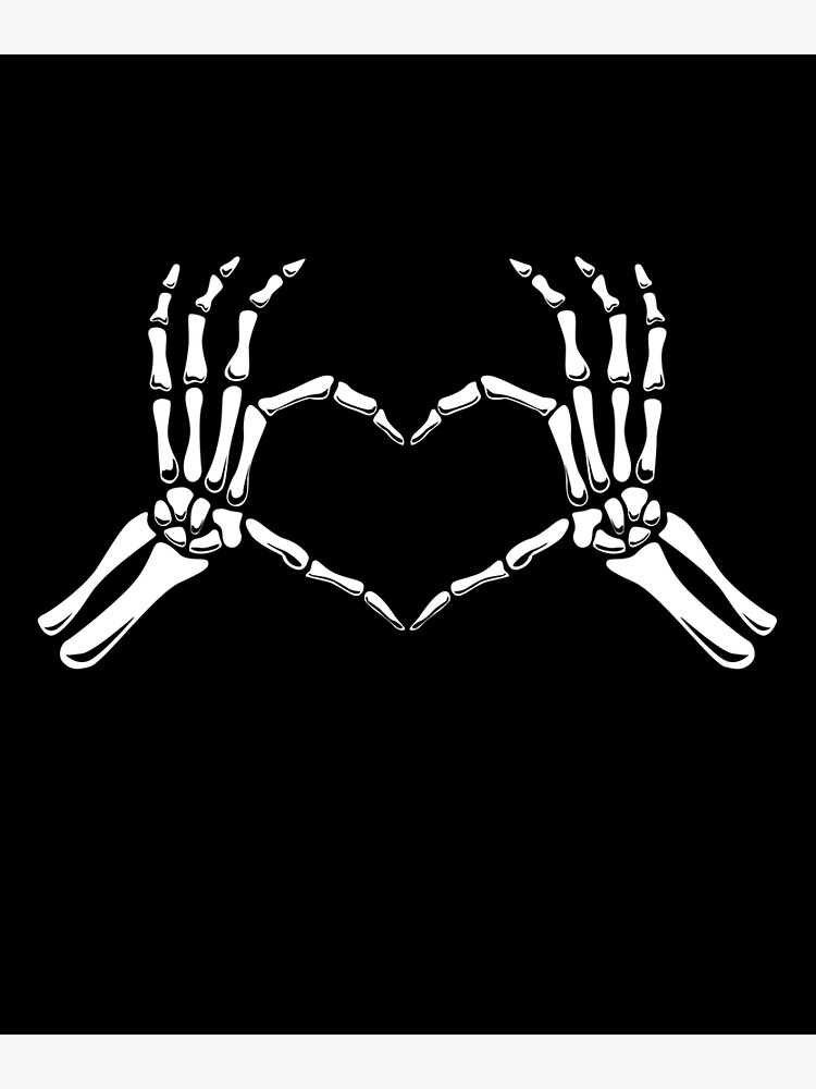 Gothic Skeleton Hands Hand Heart Sign  Art Print for Sale by jtrenshaw