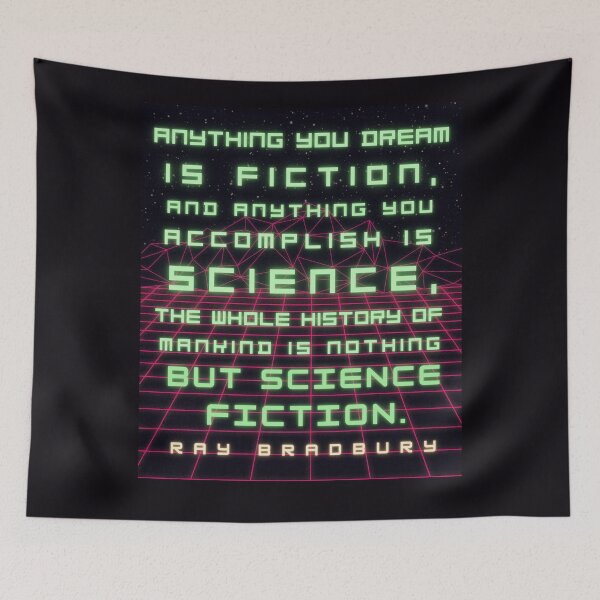 Item preview, Ray Bradbury portrait and quote: Anything you dream is fiction... designed and sold by artbleed.