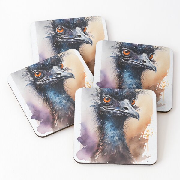 Item preview, Emu bird art watercolor designed and sold by JBJart.