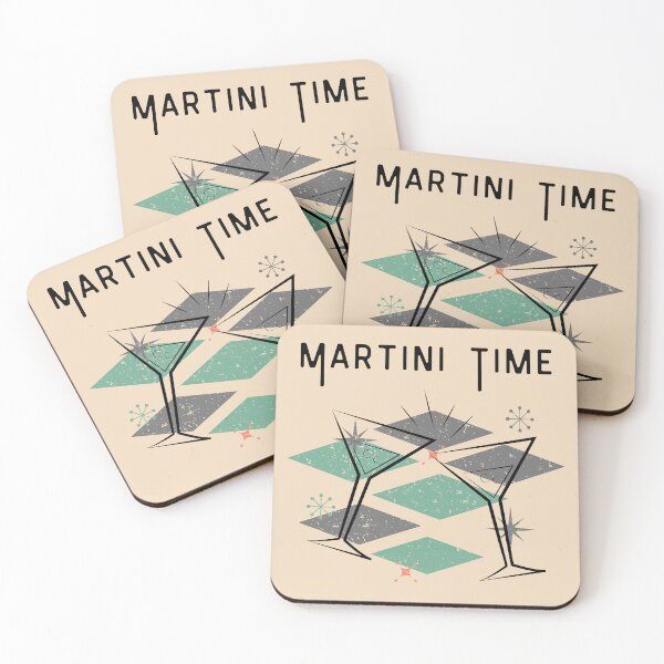 Item preview, Martini time vintage distressed retro custom tshirt and apparel design designed and sold by EmpiredesignCA.