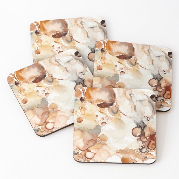 Item preview, Alcohol Ink 3 - Elegant Earth Tones - Handcrafted Home Decor Accent designed and sold by Shadi Rosenow.