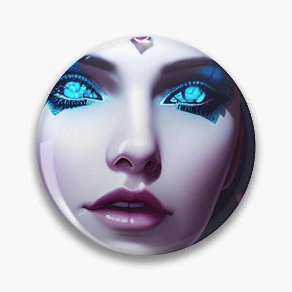 Item preview, Gothic Female Warrior: Ice blue eye with black hair flowing in the breeze designed and sold by FigjamDesigns.