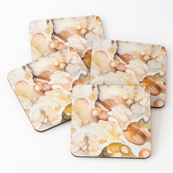 Item preview, Alcohol Ink 4 - Elegant Earth Tones - Handcrafted Home Decor Accent designed and sold by Shadi Rosenow.