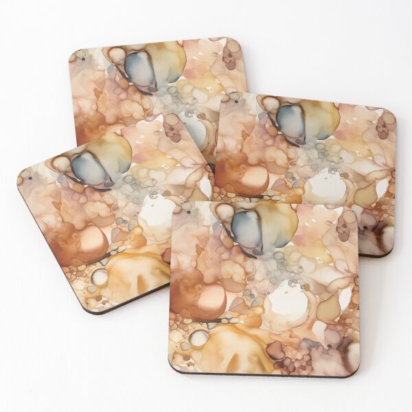 Item preview, Alcohol Ink 5 - Elegant Earth Tones - Handcrafted Home Decor Accent designed and sold by Shadi Rosenow.