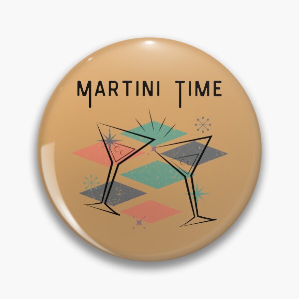 Item preview, Martini time vintage distressed retro custom tshirt and apparel design designed and sold by EmpiredesignCA.