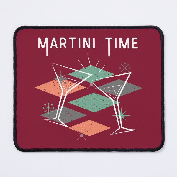Item preview, Martini time vintage distressed retro custom tshirt and apparel design designed and sold by EmpiredesignCA.