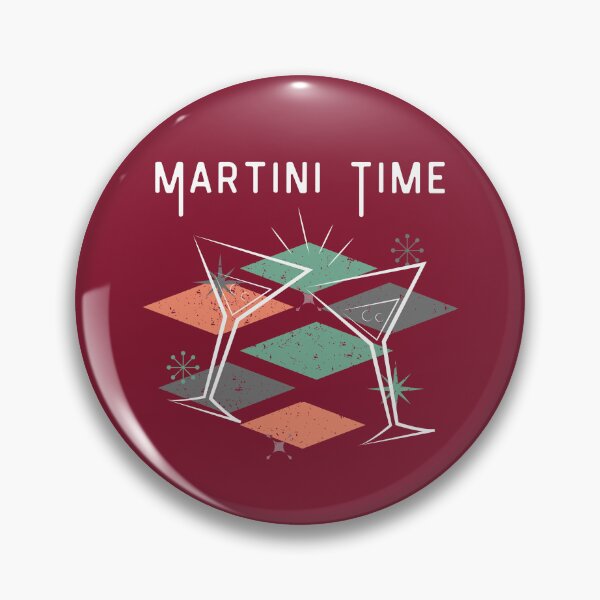 Item preview, Martini time vintage distressed retro custom tshirt and apparel design designed and sold by EmpiredesignCA.