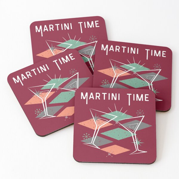 Item preview, Martini time vintage distressed retro custom tshirt and apparel design designed and sold by EmpiredesignCA.