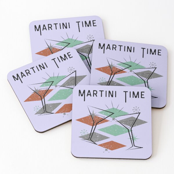 Item preview, Martini time vintage distressed retro custom tshirt and apparel design designed and sold by EmpiredesignCA.