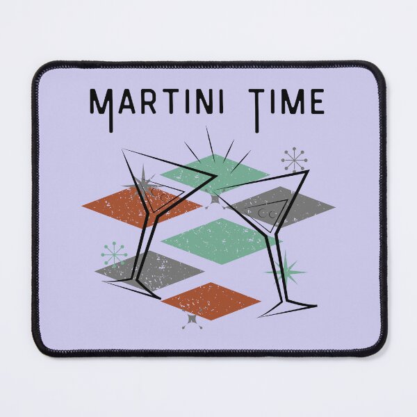 Item preview, Martini time vintage distressed retro custom tshirt and apparel design designed and sold by EmpiredesignCA.