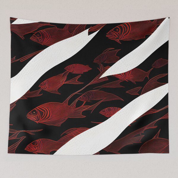 Item preview, A School of Red Fish Pattern 2 designed and sold by atangerprints.