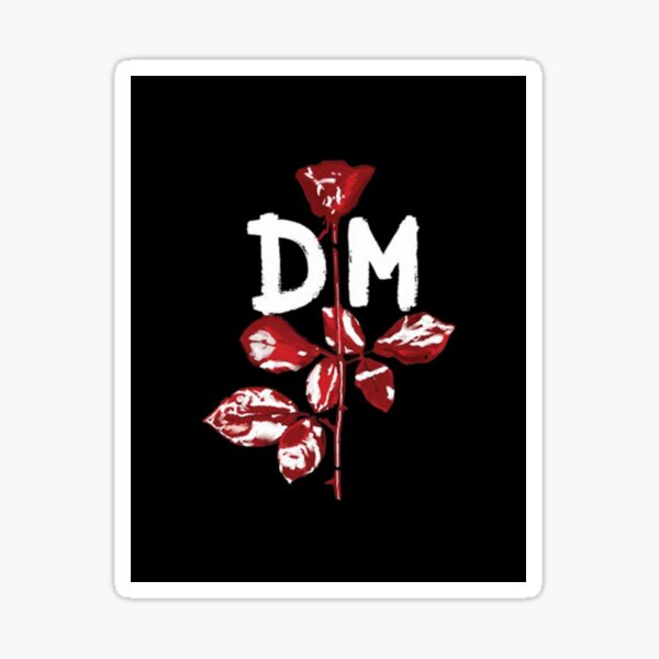 Enjoy The Silence Rose 10cm Red +DM 5cm Black Car Sticker Depeche Mode 