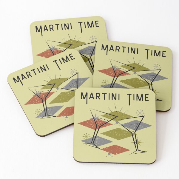 Item preview, Martini time vintage distressed retro custom tshirt and apparel design designed and sold by EmpiredesignCA.