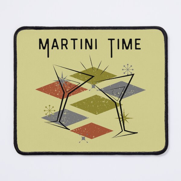 Item preview, Martini time vintage distressed retro custom tshirt and apparel design designed and sold by EmpiredesignCA.