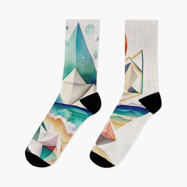 Item preview, beach geometric shapes watercolor designed and sold by shokA Design.