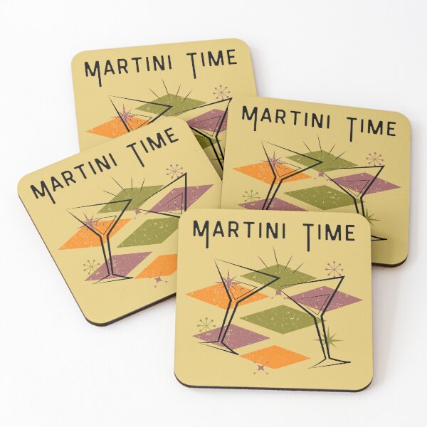 Item preview, Martini time vintage distressed retro custom tshirt and apparel design designed and sold by EmpiredesignCA.