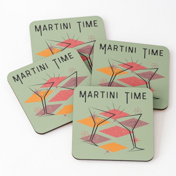 Item preview, Martini time vintage distressed retro custom tshirt and apparel design designed and sold by EmpiredesignCA.