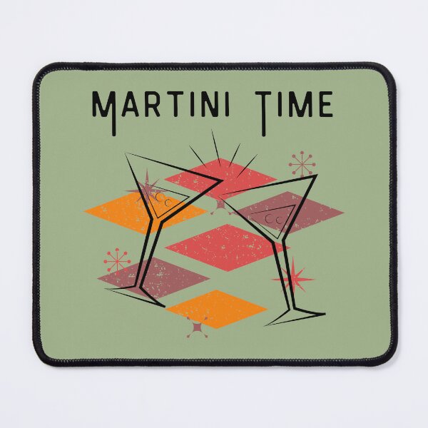 Item preview, Martini time vintage distressed retro custom tshirt and apparel design designed and sold by EmpiredesignCA.