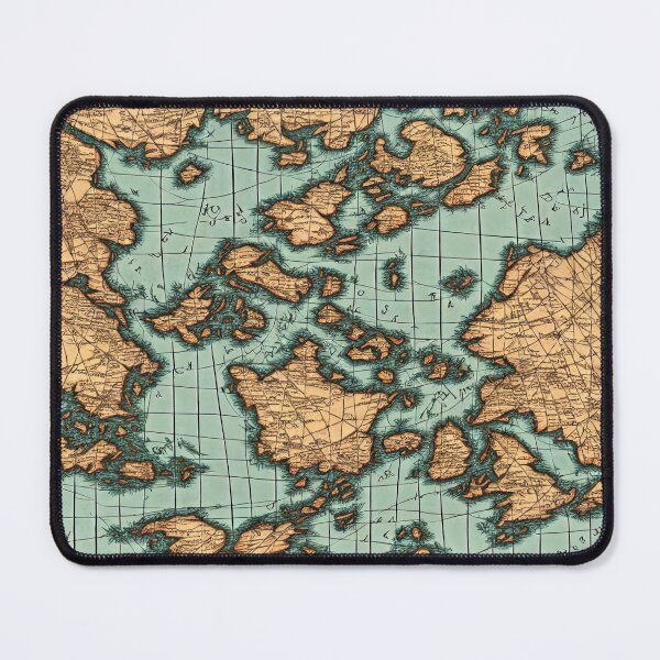 Item preview, Throw Pillow With An Ancient Imaginary Map Illustration designed and sold by Sowari-Pillows.
