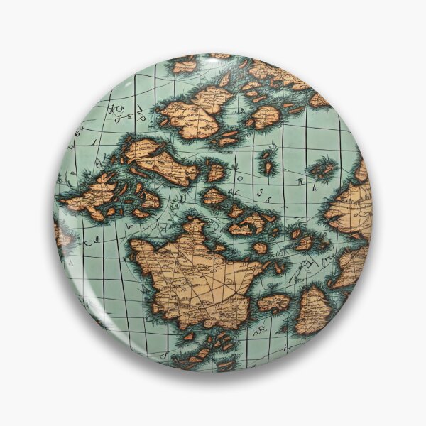 Item preview, Throw Pillow With An Ancient Imaginary Map Illustration designed and sold by Sowari-Pillows.