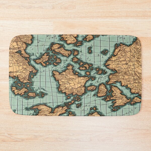 Item preview, Throw Pillow With An Ancient Imaginary Map Illustration designed and sold by Sowari-Pillows.