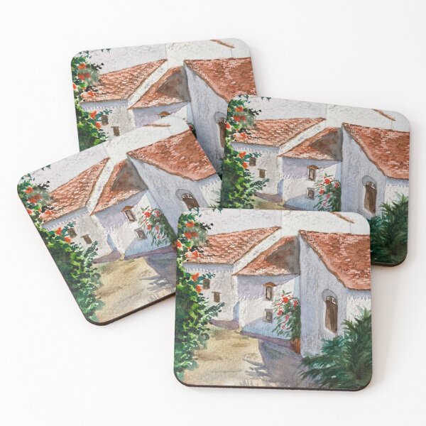 Item preview, Italian southern street white houses village  designed and sold by Arteaventura.