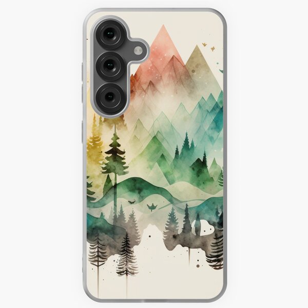 Item preview, mountain geometric shapes watercolor designed and sold by shokA Design.
