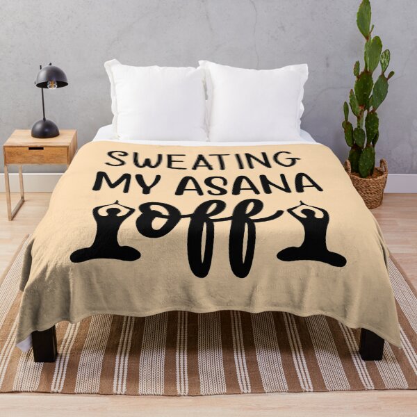 Item preview, Yoga Saying Sweating My Asana Off Motivational Quote designed and sold by SoccaTamam.