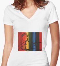 Female Figure Women's Fitted V-Neck T-Shirt