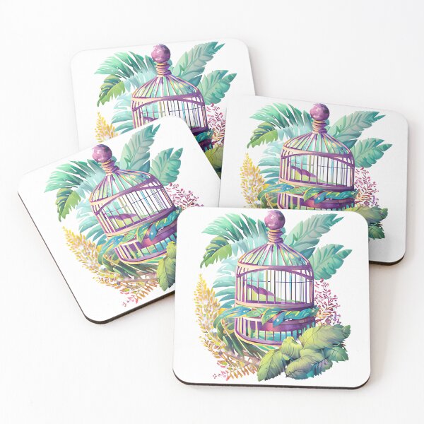 Item preview, Pretty Tropical Floral Birdcage designed and sold by EdeniaArtStudio.