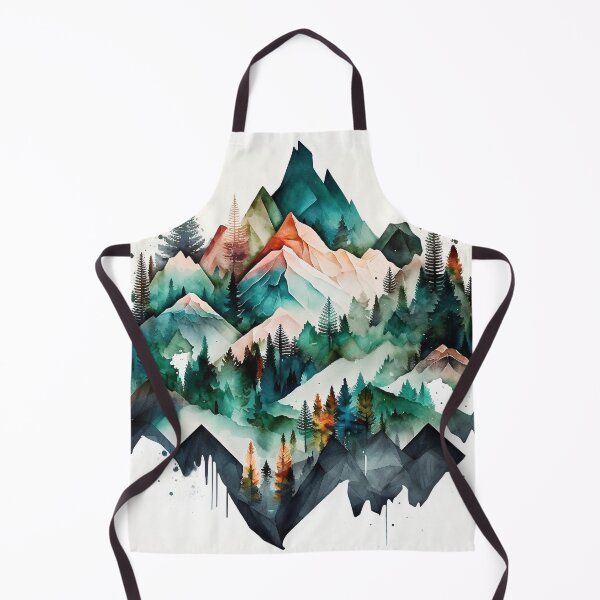 Item preview, mountain geometric shapes watercolor designed and sold by shokA Design.
