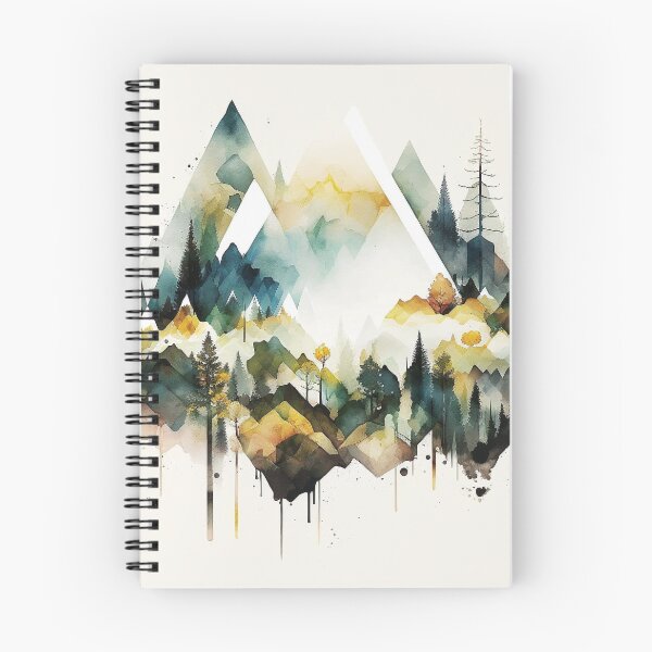 Item preview, mountain geometric shapes watercolor designed and sold by shokA Design.