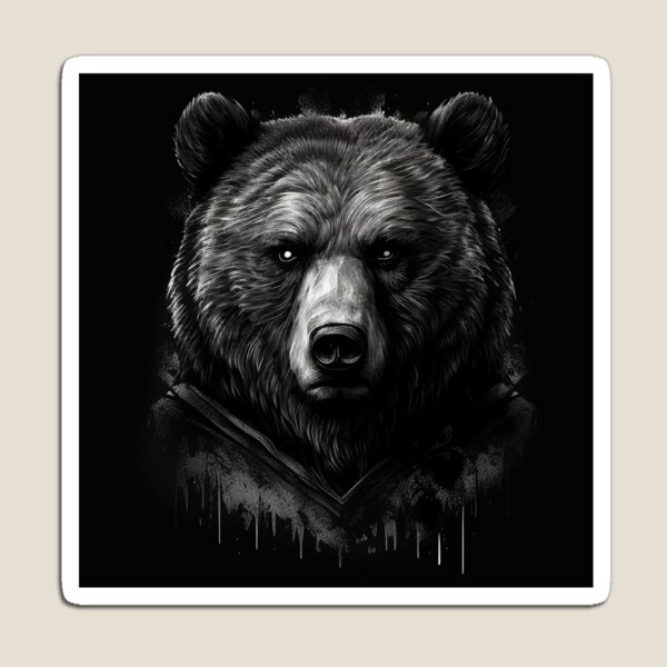 Menacing Grizzly Magnet for Sale by Sisbam
