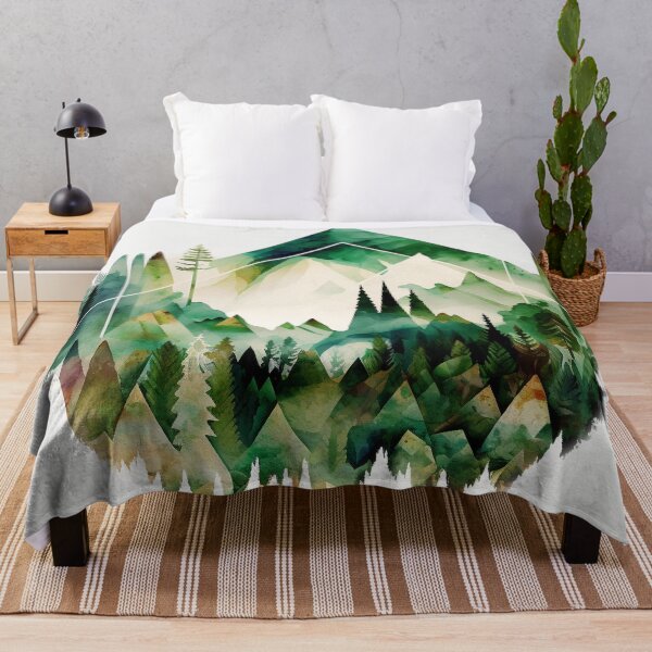 Item preview, mountain geometric shapes watercolor designed and sold by shokA Design.