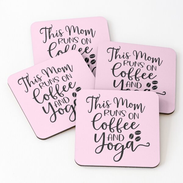 Item preview, Yoga Quote This Mom Runs On Coffee And Yoga Motivational Saying designed and sold by SoccaTamam.