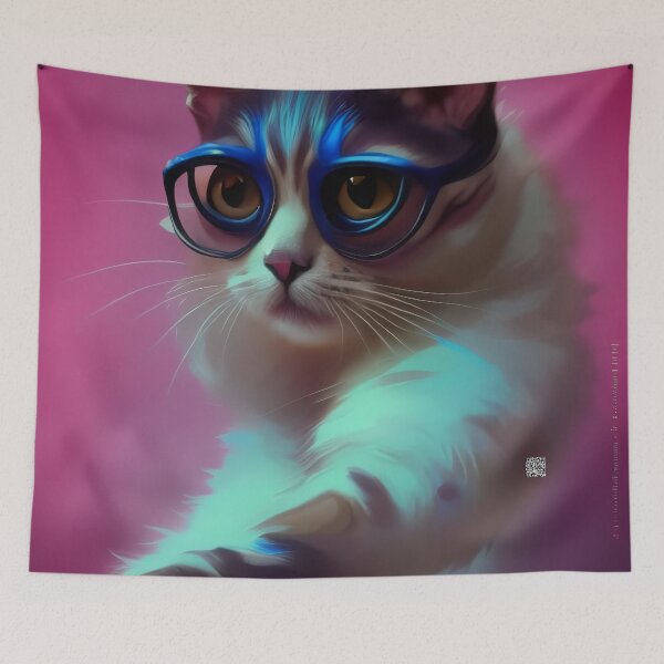 Item preview, Retro Chic: The Beautiful Fluffy Cat with a Vintage Twist designed and sold by artmangos.