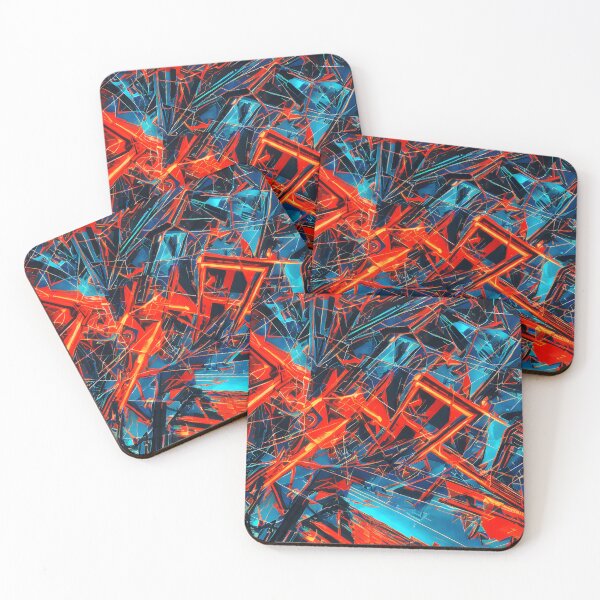 Item preview, Red and blue abstract designed and sold by The Bubble 1307.