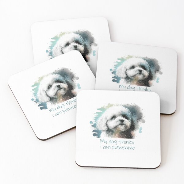 Item preview, Funny Bichon dog quote text pawsome designed and sold by ManuelAndreas.