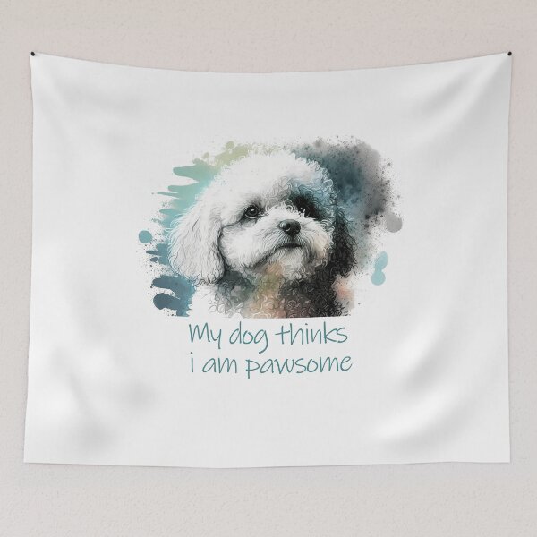 Item preview, Funny Bichon dog quote text pawsome designed and sold by ManuelAndreas.