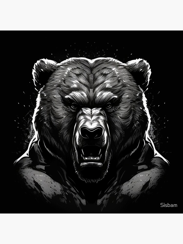 Menacing Grizzly Magnet for Sale by Sisbam