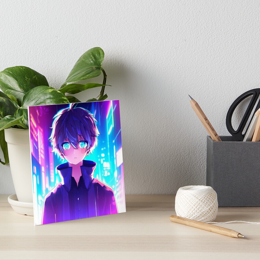 Anime boy in neon City Poster for Sale by Mahsa-Amini
