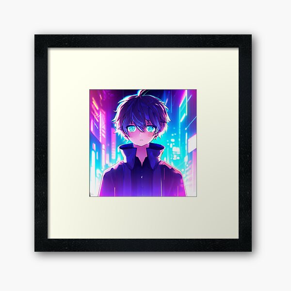 Anime boy in neon City Poster for Sale by Mahsa-Amini