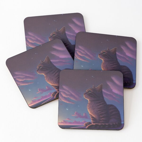 Item preview,  Chill Cat Looking At Sunset - cat lover designed and sold by SameeraDammeyer.