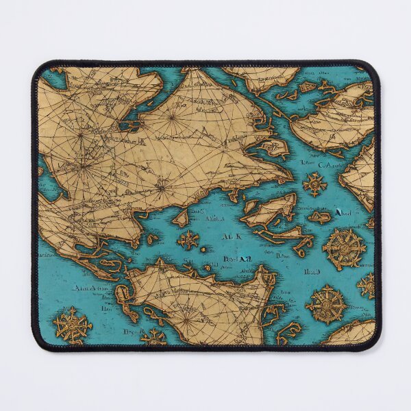 Item preview, Ancient Imaginary Map Illustration Throw Pillow designed and sold by Sowari-Pillows.