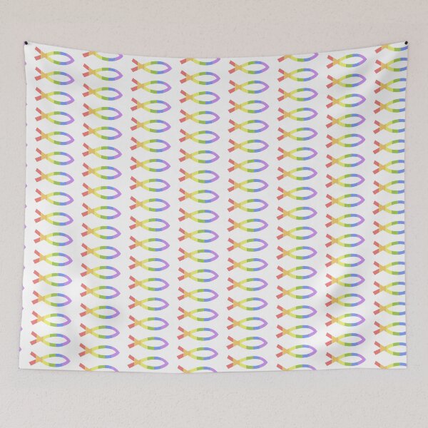 Item preview, Affirming Christian Fish - Prideful Jesus Fish designed and sold by BackgroundPixel.