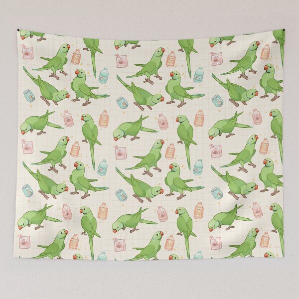 Item preview, Indian ringneck parrots designed and sold by beeper-art.