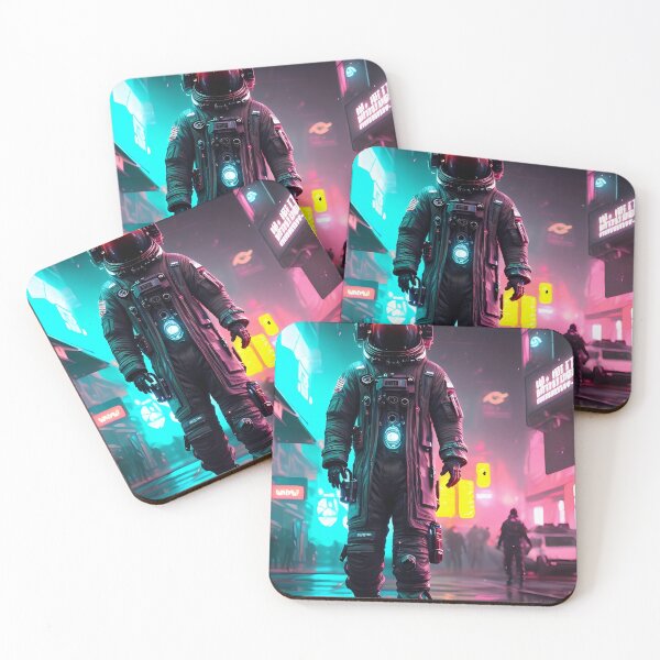 Item preview, Cyber City Astronaut Neon Landscape designed and sold by Skyluxdesign.